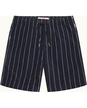 Orlebar Brown Dark Stripe Towelling Sweat Shorts - Blue