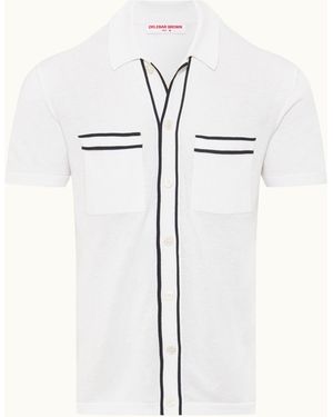 Orlebar Brown Luxury Cotton Silk Knitted Shirt - White