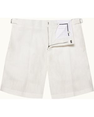 Orlebar Brown Tailored Fit Washed Italian Linen Shorts - White