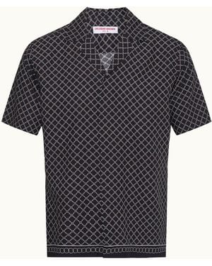 Orlebar Brown Dark Luxury Printed Lyocell Shirt - Blue