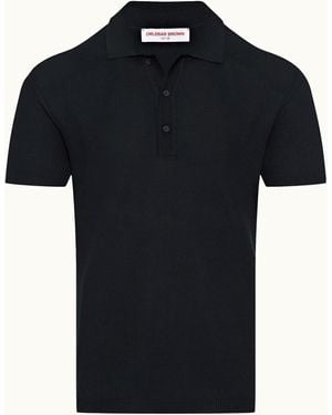 Orlebar Brown Tailored Fit Cotton Polo Shirt - Black