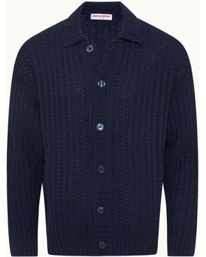Orlebar Brown Dark Crochet Knitted Shirt - Blue