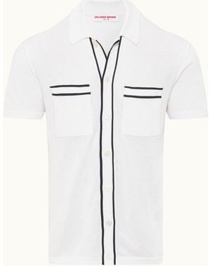 Orlebar Brown Luxury Cotton Silk Knitted Shirt - White