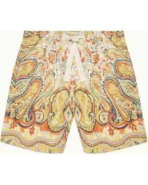 Orlebar Brown Multi Colour Printed Linen Shorts - Natural