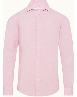 Orlebar Brown Giles Linen Shirt - Pink
