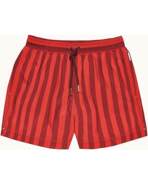 Orlebar Brown Stripe Short Swim Shorts - Red