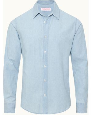 Orlebar Brown Tailored Chambray Long Sleeve Shirt - Blue