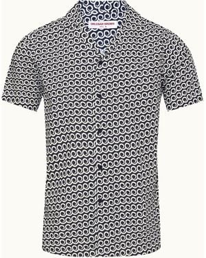 Orlebar Brown Midnight Lacuna Capri Collar Shirt - Gray
