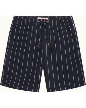 Orlebar Brown Dark Stripe Towelling Sweat Shorts - Blue