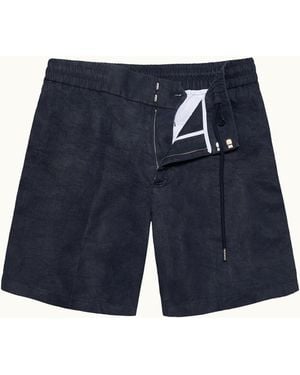 Orlebar Brown Dark Linen Tailored Shorts - Blue