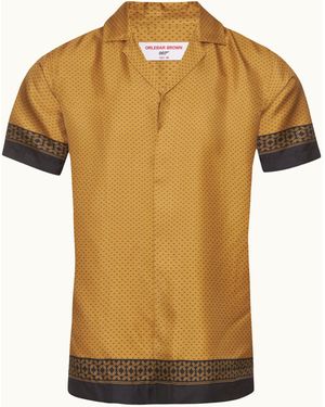 Orlebar Brown Capri Collar Bullion '007' Silk Shirt - Yellow