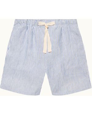 Orlebar Brown Stripe Hemp Shorts - Blue