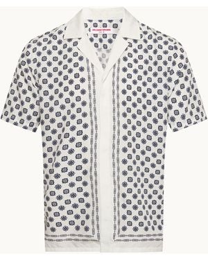 Orlebar Brown Relaxed Fit Short-Sleeve 100% Lyocell Resort Shirt - White