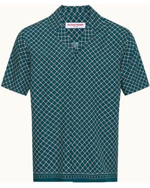 Orlebar Brown Luxury Printed Lyocell Shirt - Blue