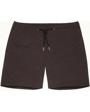 Orlebar Brown Automobili Lamborghini Hexagon Print Mid-length Drawcord Swim Shorts - Black