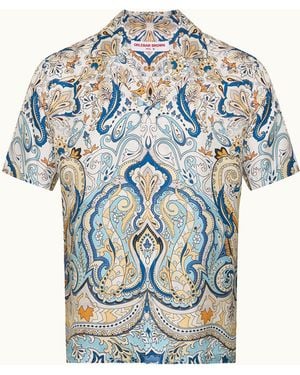 Orlebar Brown Multi Printed Silk Shirt - Blue