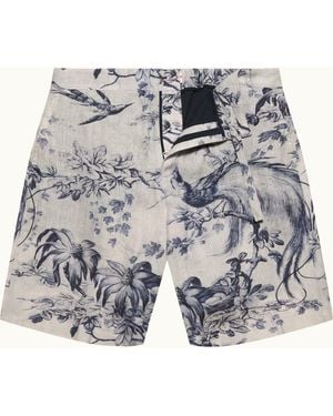 Orlebar Brown Printed Linen Bermuda Shorts - Blue