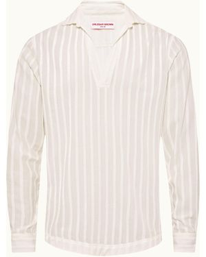 Orlebar Brown Relaxed Fit Long-Sleeve Overhead Shirt - White