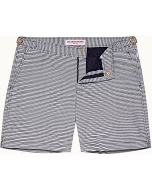 Orlebar Brown Cloud Fenella Jacquard Mid-Length Swim Shorts - Grey