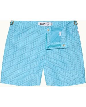 Orlebar Brown And Automobili Lamborghini Geometric Print Mid-Length Swim Shorts - Blue