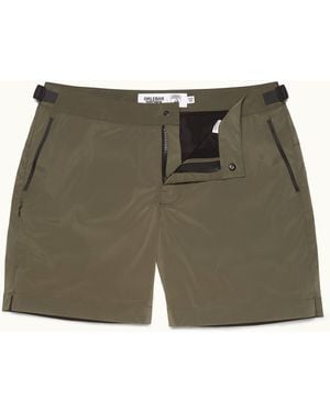Orlebar Brown 'automobili Lamborghini' Logo Bonded Tape Mid-length Swim Shorts - Green