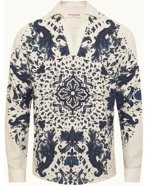 Orlebar Brown Linen Mirabello Long Sleeve Shirt - White