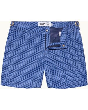Orlebar Brown And Automobili Lamborghini Geometric Print Mid-Length Swim Shorts - Blue