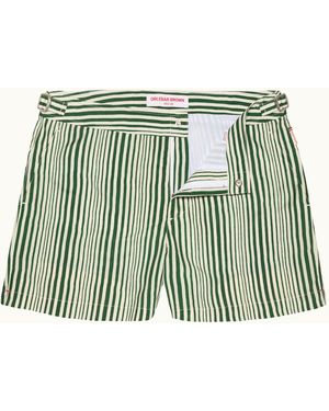Orlebar Brown Shorter-Length Shore Stripe Swim Shorts - Green