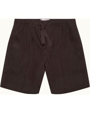 Orlebar Brown Luxury Linen Shorts - Black