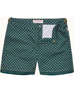Orlebar Brown Border Print Bulldog Swim Shorts - Green
