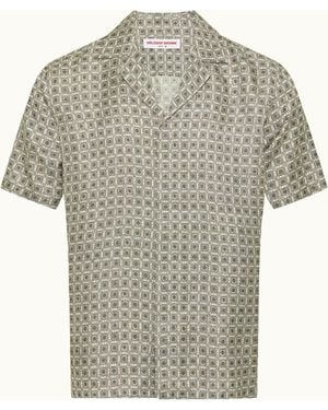 Orlebar Brown Silk Shirt Lightweight Summer Statement - Grey
