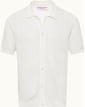 Orlebar Brown Classic Fit Capri Collar Mercerised Cotton Shirt - White