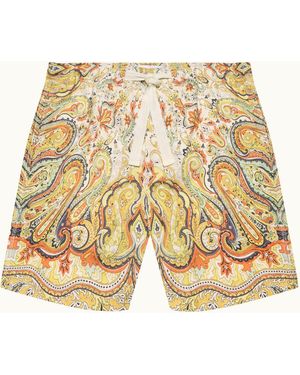Orlebar Brown Multi Colour Printed Linen Shorts - Natural