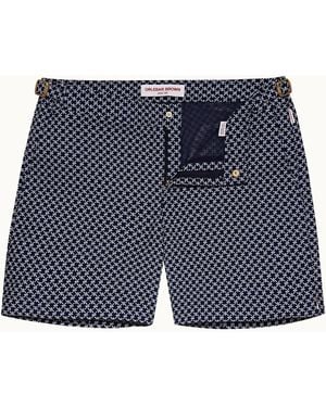 Orlebar Brown Luxury Geometric Jacquard Bulldog Swim Shorts - Blue