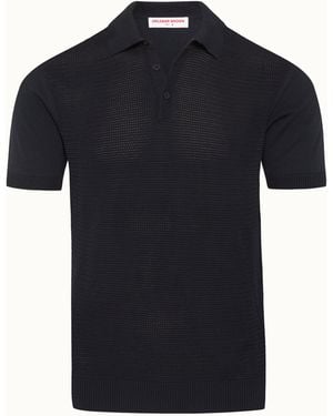 Orlebar Brown Tailored Silk & Cotton Blend Polo Shirt - Black