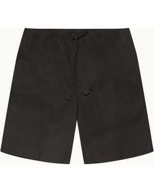Orlebar Brown Relaxed Fit Linen Shorts - Black