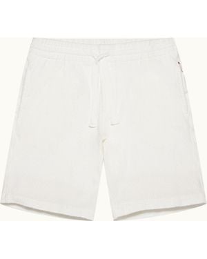 Orlebar Brown Classic Fit Towelling Pique Sweat Drawcord Shorts - White