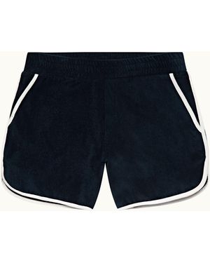 Orlebar Brown Contrast Binding Double-Faced Towelling Sweat Shorts - Blue