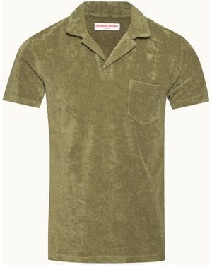 Orlebar Brown Terry Polo Shirt Relaxed Summer Classic - Green