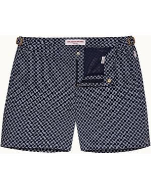 Orlebar Brown Luxury Geometric Jacquard Bulldog Swim Shorts - Blue