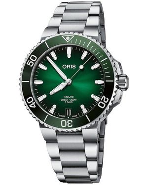 Oris Herrenuhr Aquis Date Calibre 400 Automatik 01 400 7769 4157-07 8, Uhr Ohne Stein - Grün