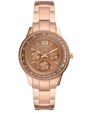 Fossil Damenuhr Stella Sport Es5109 Quarz, Uhr Mit Stein - Braun