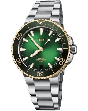 Oris Herrenuhr Aquis Date Cal 400 0140077696357-0782209P Automatik, Uhr Ohne Stein - Grün
