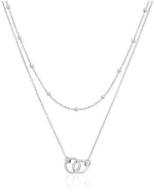 OROVIVO Elysia Damen Collier Silber 925 Kreis B 1 Mm, Collier Ohne Stein - Mettallic