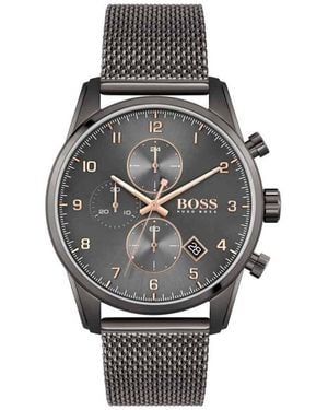 BOSS Boss Herrenuhr Associate 1513837 Quarz-Chronograph, Uhr Ohne Stein - Grau