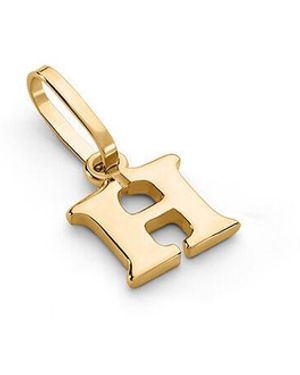 OROVIVO Alphabet Anhänger 375 (9 Karat) Buchstabe H, Anhänger Ohne Stein - Mettallic