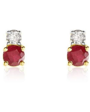 OROVIVO Elisabeth Damen Ohrstecker 585 (14 Karat) Rubin Rot 0,28 Ct, Ohrstecker Mit Stein - Pink