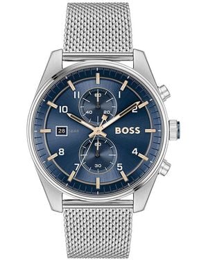 BOSS Herrenuhr 1514149 Quarz, Uhr Ohne Stein - Blau