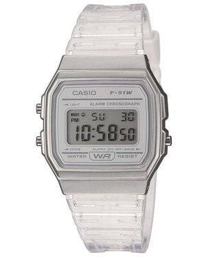 Casio Collection Unisexuhr F-91Ws-7Ef Quarz, Uhr Ohne Stein - Grau