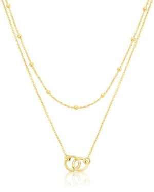 OROVIVO Elysia Damen Collier Silber Vergoldet 925 Kreis B 1 Mm, Collier Ohne Stein - Mettallic